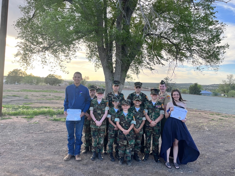 Young Marines celebrating 8th Grade promotion
