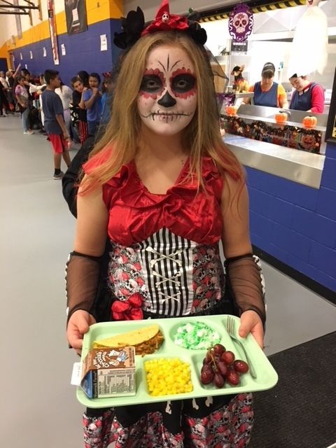 Happy Halloween!! Today's lunch is Worm Tacos Maggot Rat Teeth Red Eyeballs and snail Slime Surprise